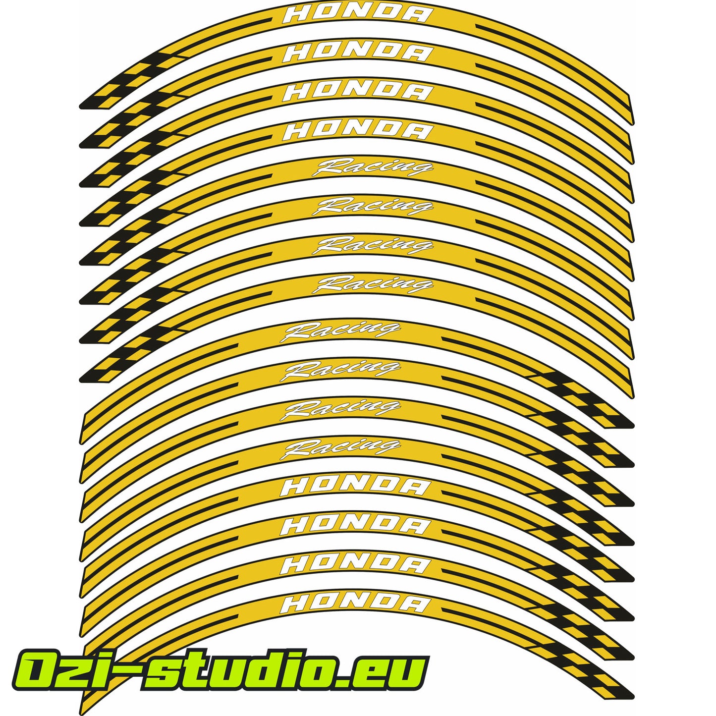 Stickere margine jante Honda Racing