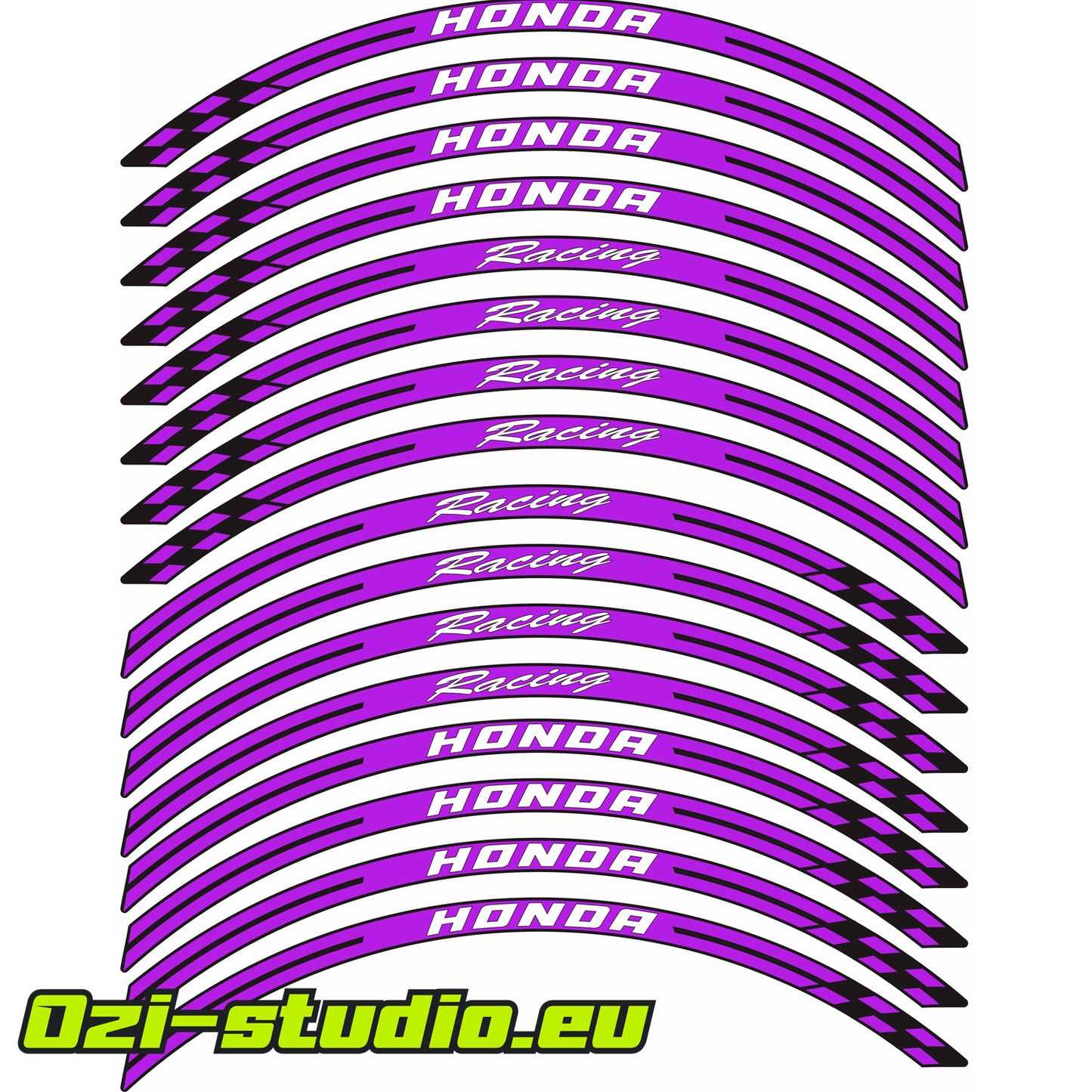 Stickere margine jante Honda Racing