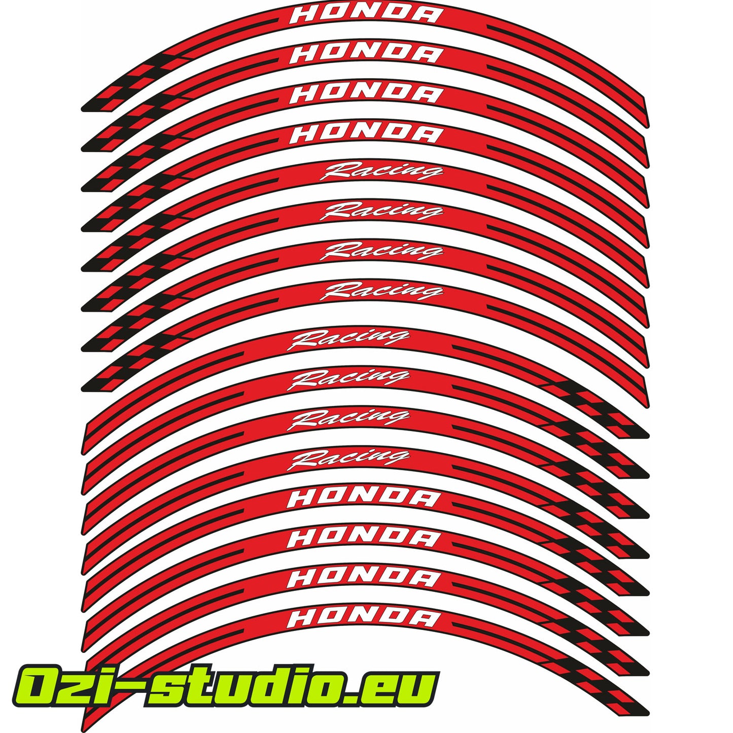 Stickere margine jante Honda Racing