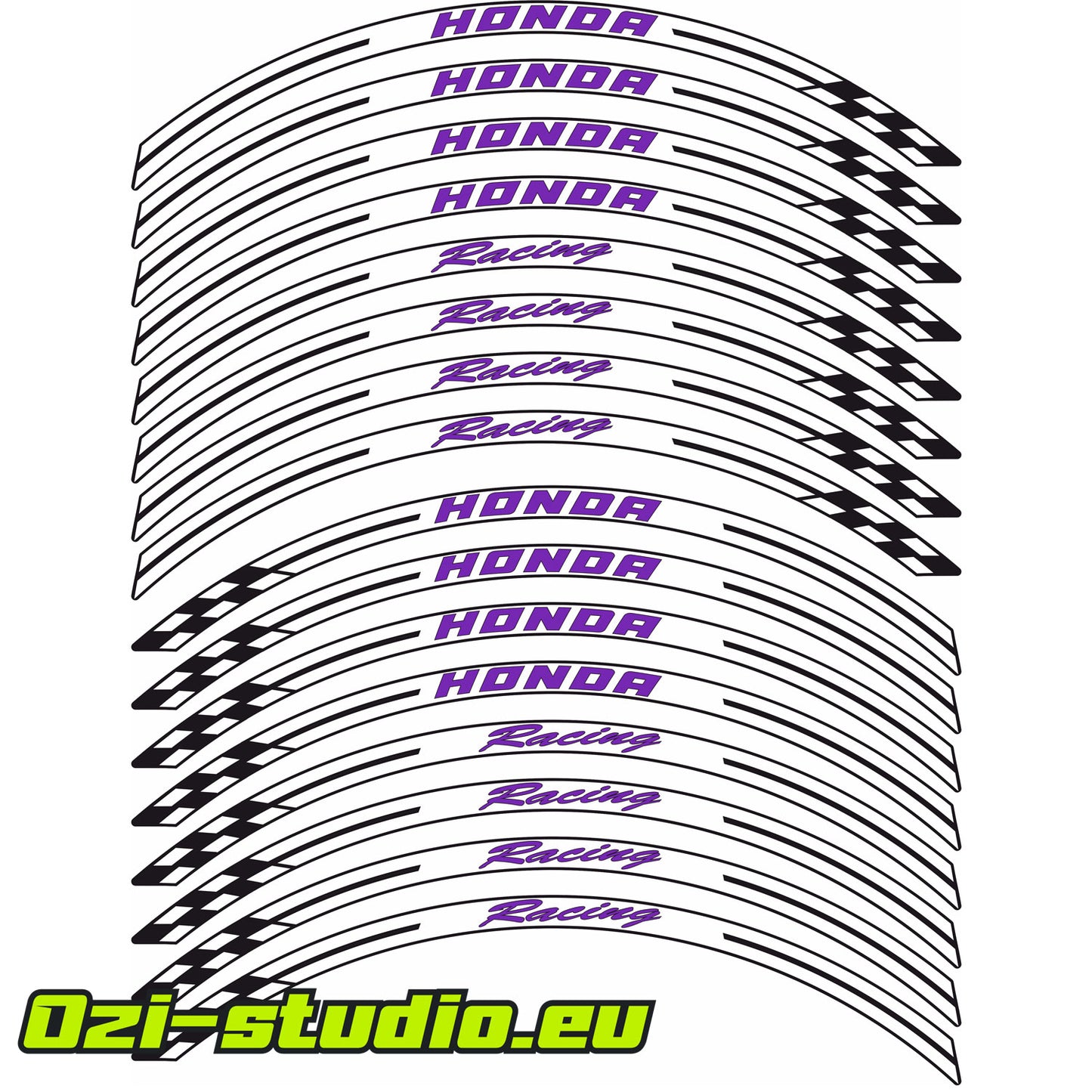 Honda Racing rim stickers
